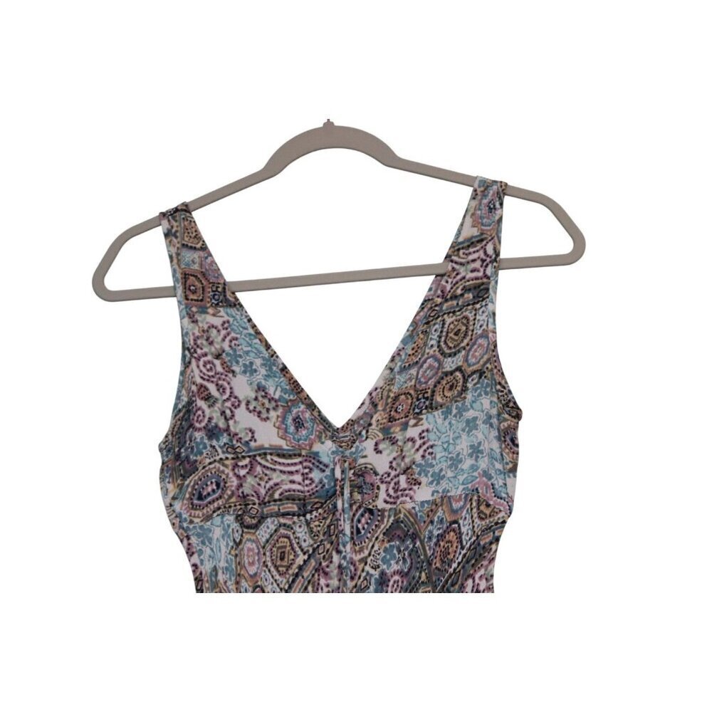 Vintage Y2K 90s Babydoll Dress Medium Multicolor Paisley Grunge Dainty Flowy - Picture 9 of 12